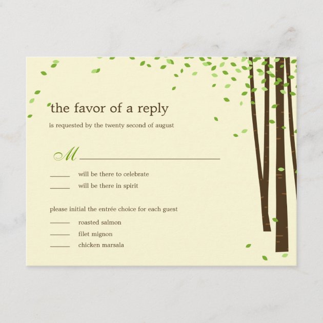 Forest Trees Wedding Invitations - Green