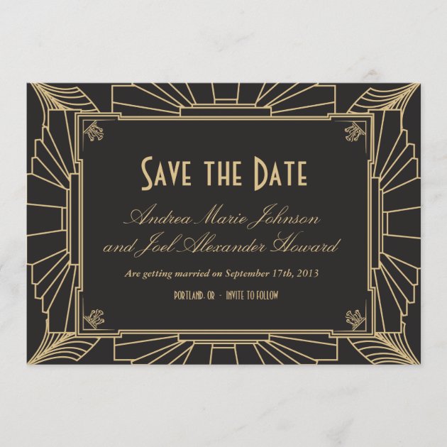 Art Deco Save the Date by Origami Prints