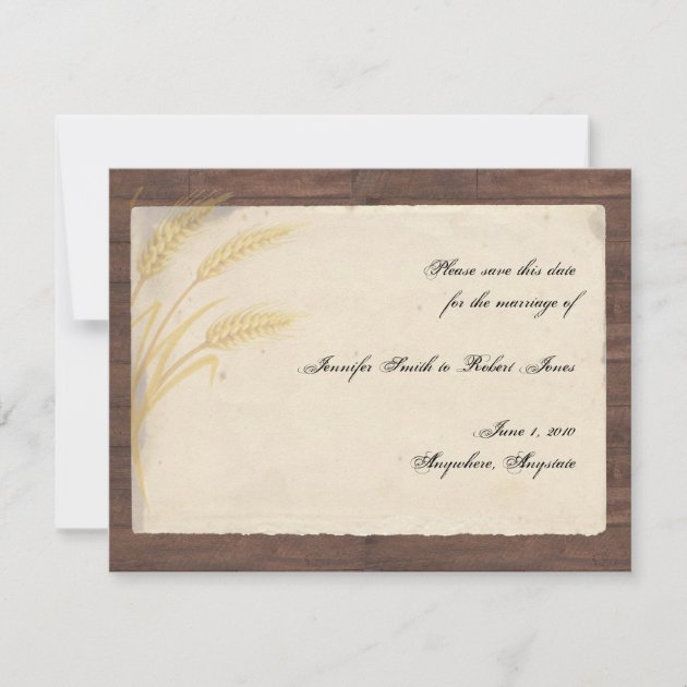 Country Wheat Grass on Parchment Save the Date