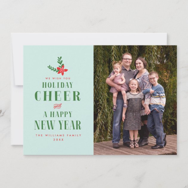 Holiday Cheer Christmas Photo Cards (front side)