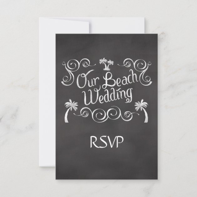 Chalkboard Our Beach Wedding Matching RSVP Reply