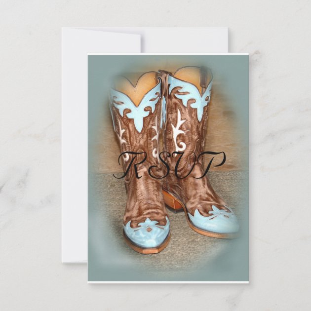 Turquoise Western Boots  Wedding RSVP