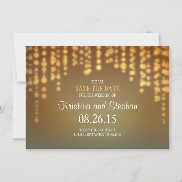 string lights SAVE THE DATE cards
