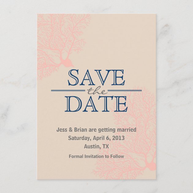 Save the Date Card [coral]