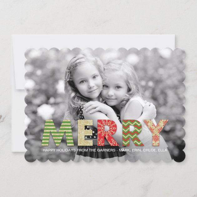 Merry Cutouts Holiday Photo Cards (front side)