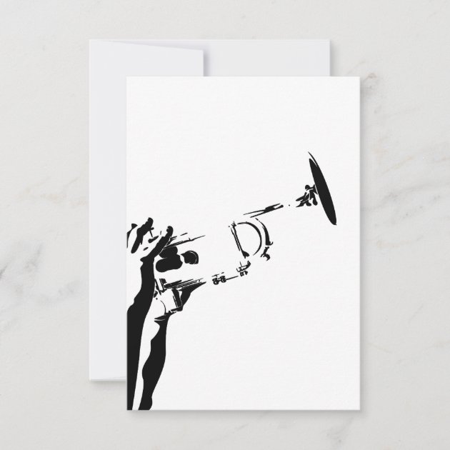 Abstract Jazz Trumpet RSVP Card