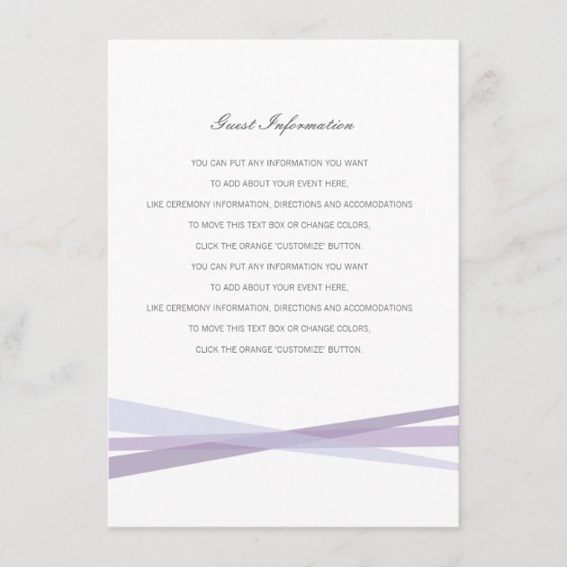 Abstract Ribbons Wedding Insert Card