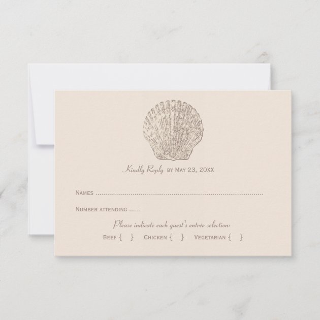 Wedding Reply Card 2 | Ivory Seashell