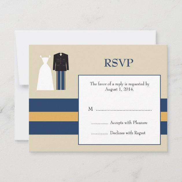Army Wedding Invitation RSVP Card