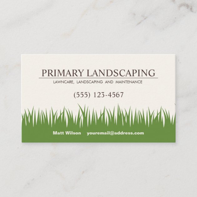 Lawn Care Landscaping Services Grass Business Card