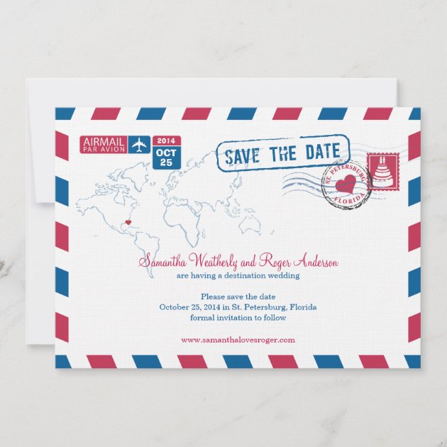 Florida Air Mail Wedding Save The Date