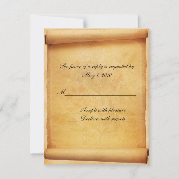 Parchment Scroll Response Card