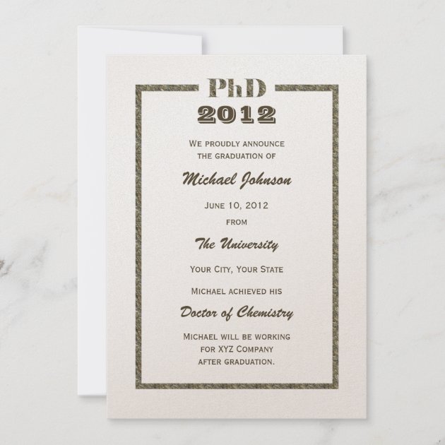PhD Doctoral Graduation Announcement Metallic