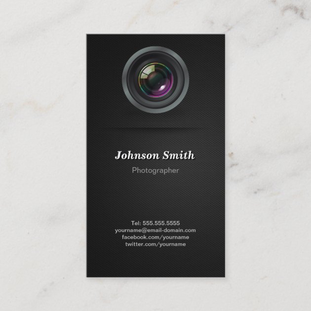 Camera Lens - Show Your Best Photo on the Back Business Card (front side)