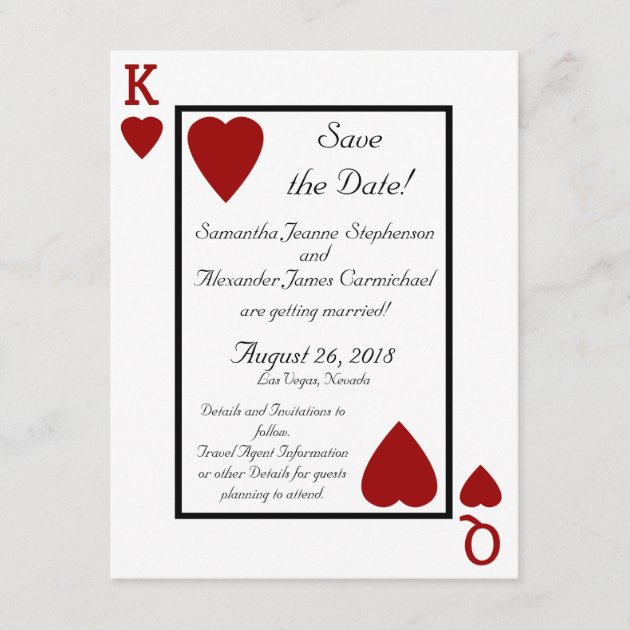 Playing Card King/Queen Save the Date (front side)