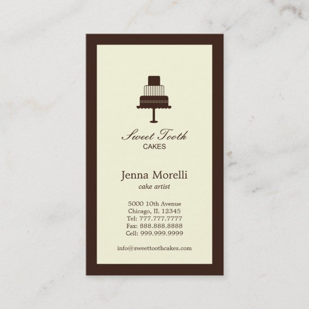 Tiered Cake Business Card - Chocolate (front side)