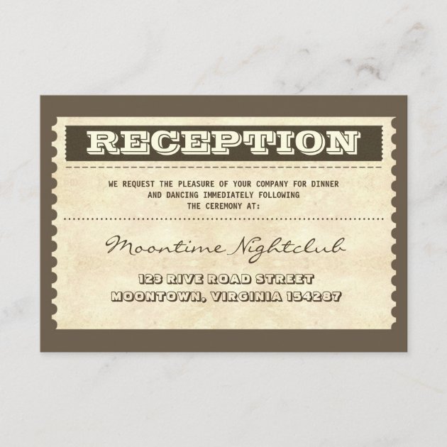 vintage ticket wedding old reception design enclosure card