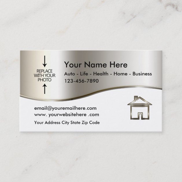 Real Estate Agent Photo Template Business Card (front side)