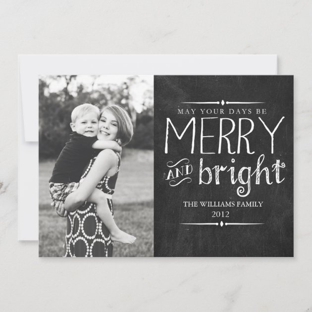 Merry & Bright Chalkboard Card