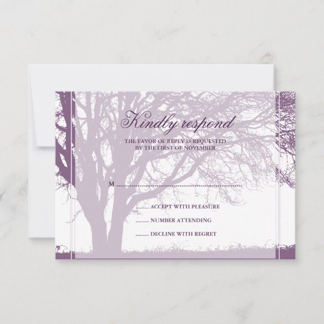 Purple Oak Fall Wedding Response Card