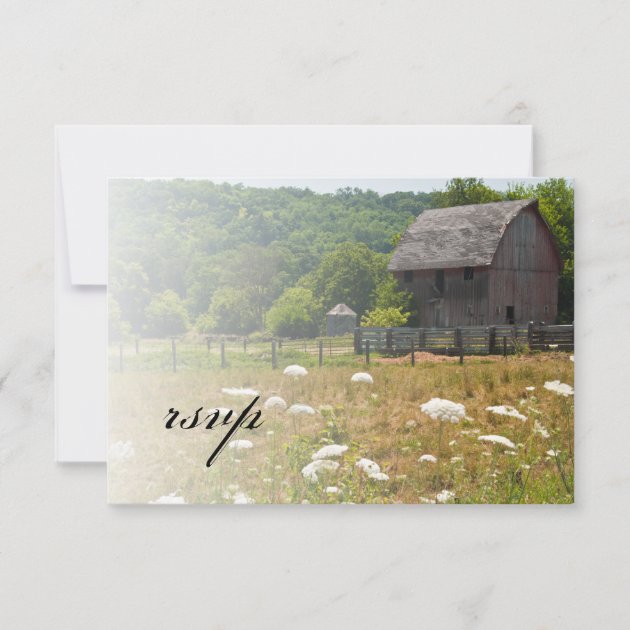 Weathered Barn Country Wedding RSVP Response Card
