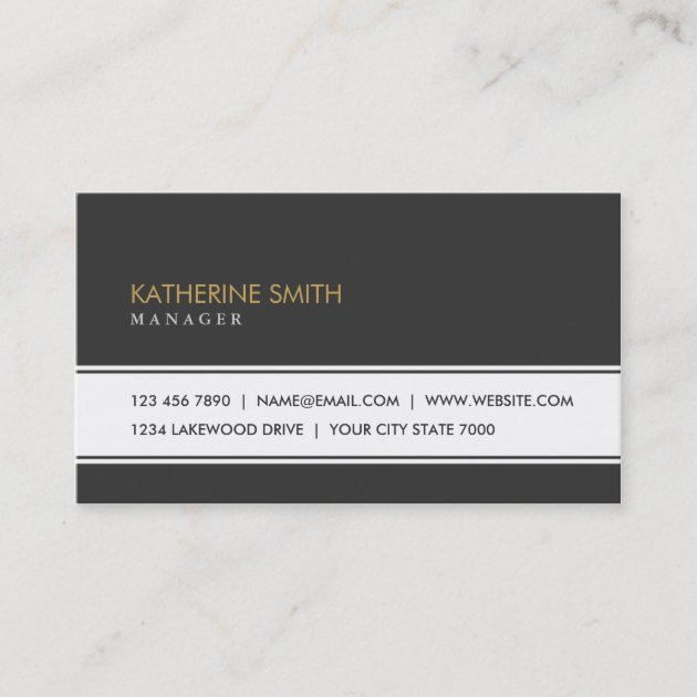 Professional Elegant Plain Simple Black and White Business Card (front side)