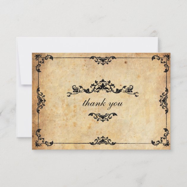 Vintage Floral Wedding Thank You Card