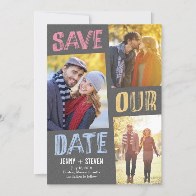Casually Chic Save The Date Card (front side)