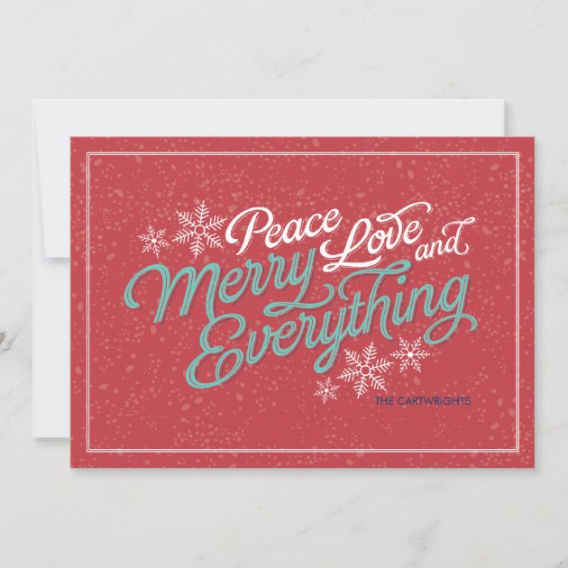 Gift Red Ribbon Script Holiday Card