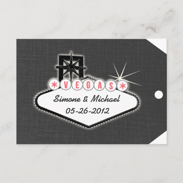 Las Vegas Save the Date Luggage Tag (front side)