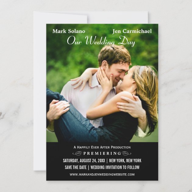Save the Date Card | Movie Poster Design (front side)