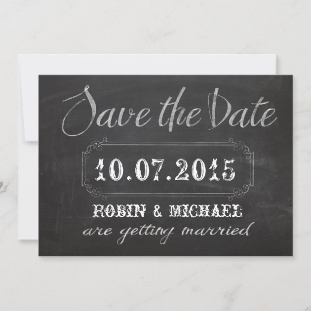 Chalkboard Save the Date invitation