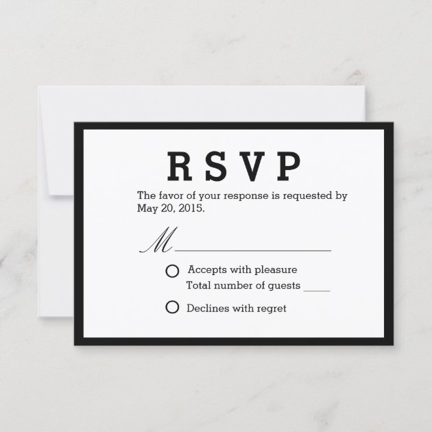 Minimalist Elegant Wedding RSVP Response (front side)