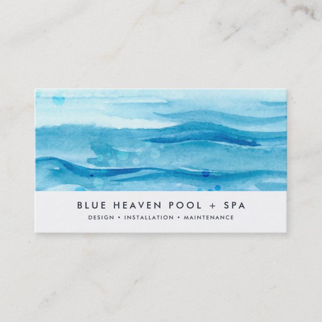 Blue Ripple | Pool Care or Swim Business Card (front side)