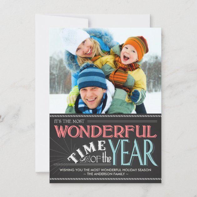 Colorful Chalkboard Holiday Photo Card