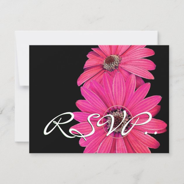 Elegant Pink Daisies RSVP Wedding Response Card