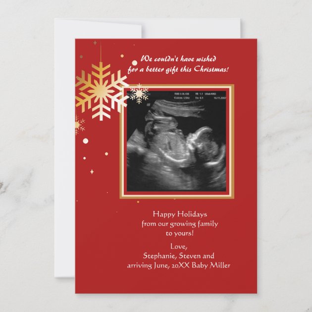 Red and Gold Ultrasound Holiday Card