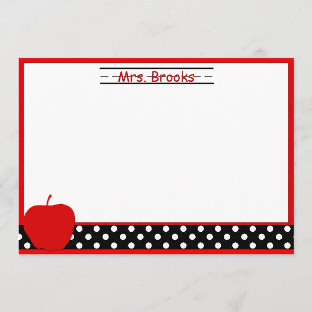 Apple Teacher Stationery/Note Cards