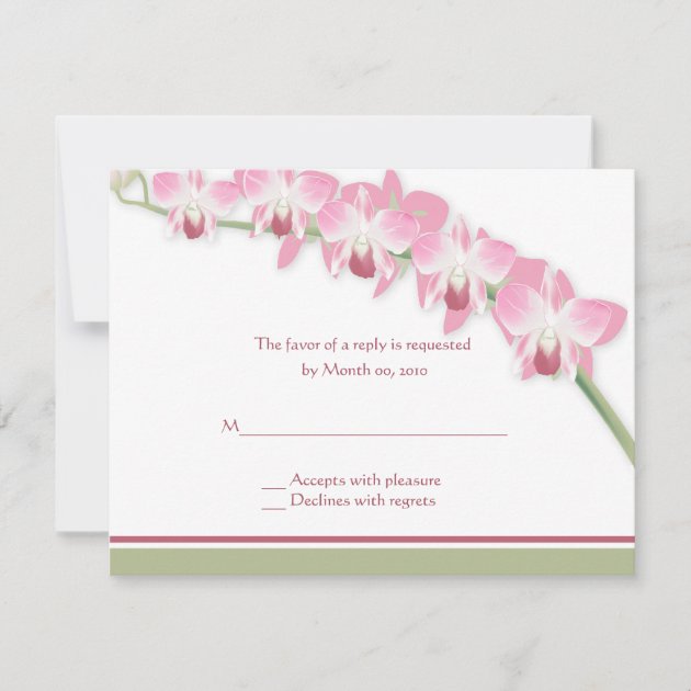 Pink Orchid Wedding RSVP Cards