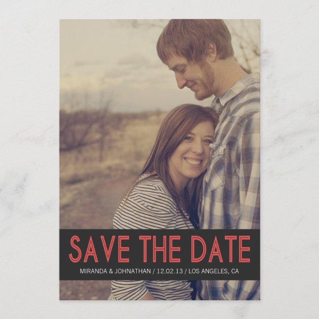 Bold Red Photo Save The Date Announcements