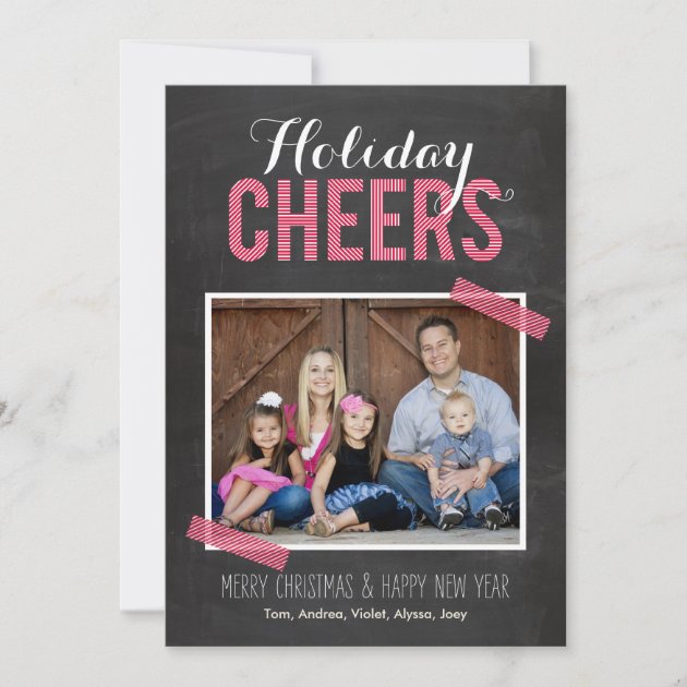 Chalkboard Cheers Holiday Photo Cards