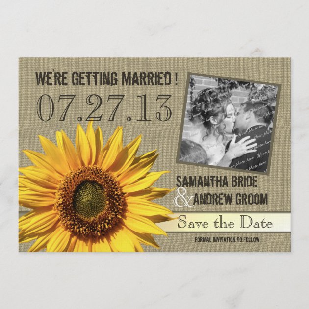 Country Sunflower Save the Date