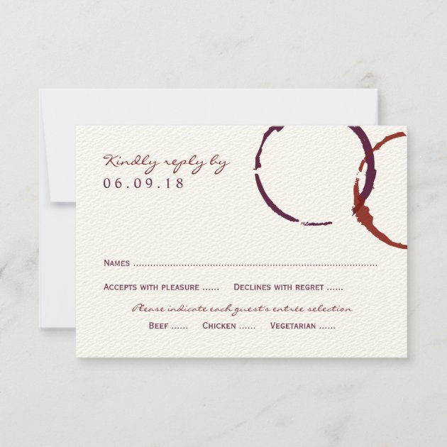 Wedding Reply Card | Wine Stain Rings