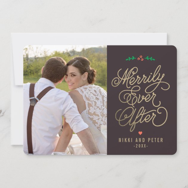 EDITABLE Color Merrily Ever After Holiday Card
