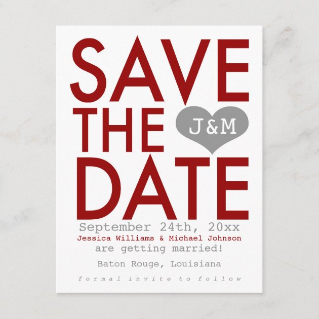 Red Modern Save the Date