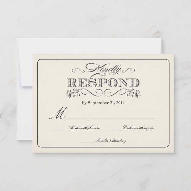 RSVP Vintage White Wedding Reply Cards