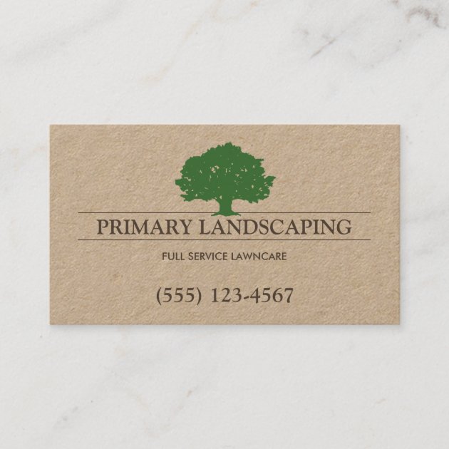 Tree and Lawn Service Landscaping Landscaper Business Card (front side)