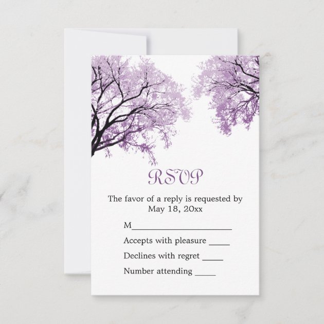 Pastel Purple Trees - RSVP Card