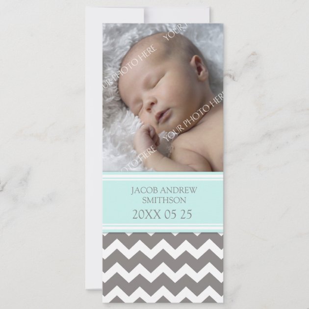 Blue Gray Template New Baby Birth Announcement