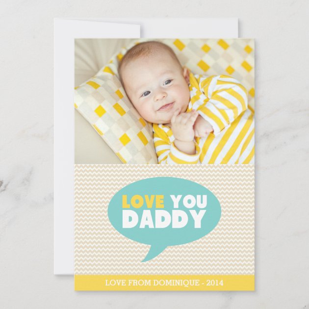 Yellow Chevron Love You Daddy | Father's Day Card